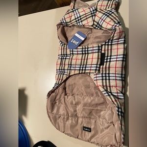 Beige Plaid Dog Jacket